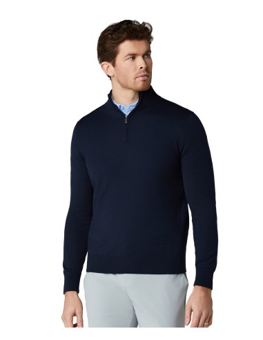 CAL-CGGFG0L2-Sweat à zip 1/4 en mélange mérinos